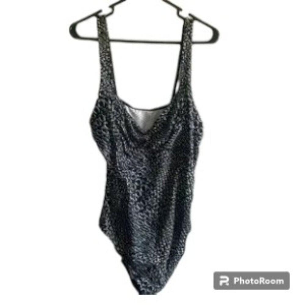 Calvin Klein Swimsuit One Piece Geometric Print Black Size XL